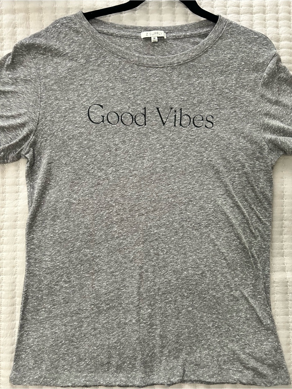 Z Supply Heather Grey "Good Vibes" Graphic Tee - sz M